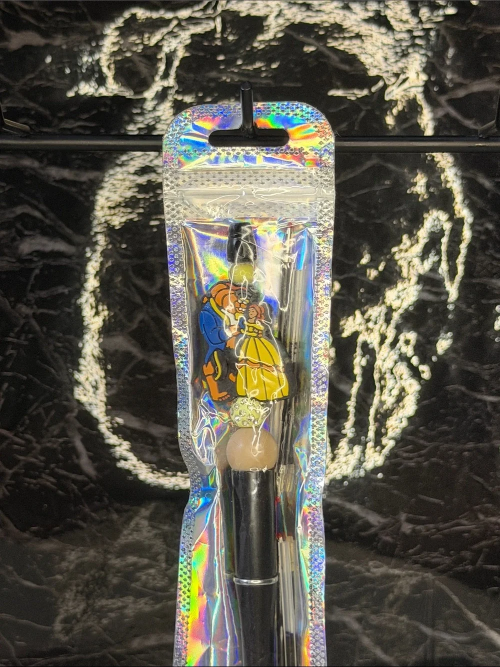Beauty and the Beast Focal Bead Pen  Black and Blue Ink